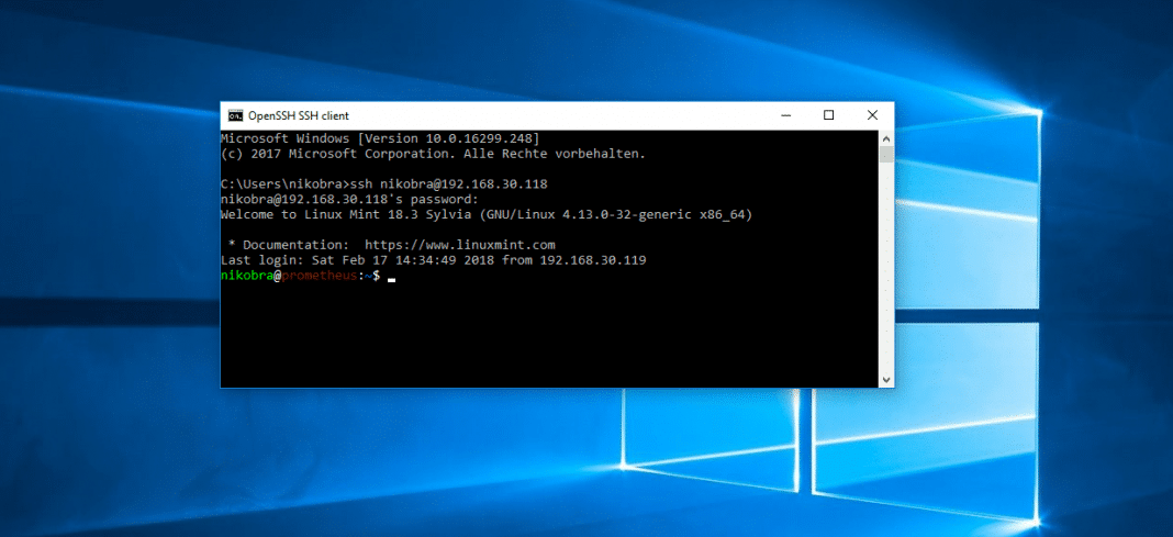 Windows 10: integrierten OpenSSH Client verwenden ...
