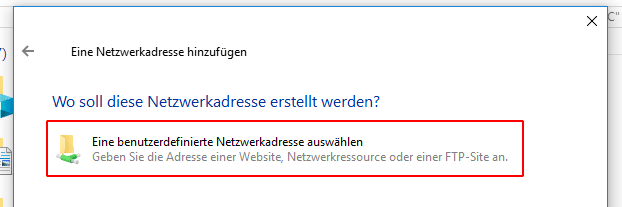 Windows 10 Netzwerkadresse hinzufügen