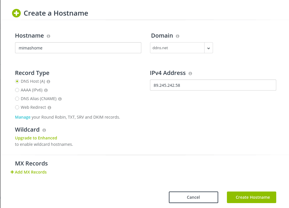 No-IP Hostname erstellen